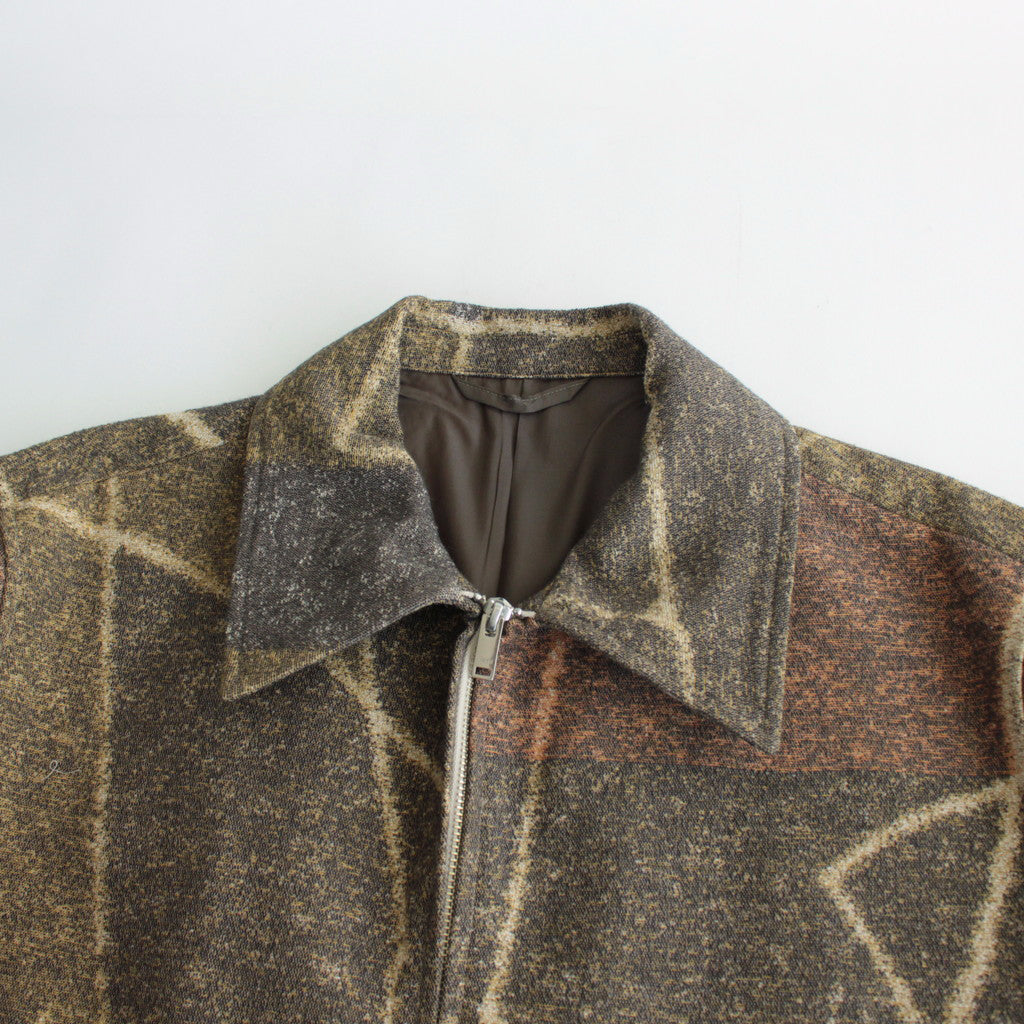 JACQUARD ZIP BLOUSON #BROWN [YK23FW0525B]