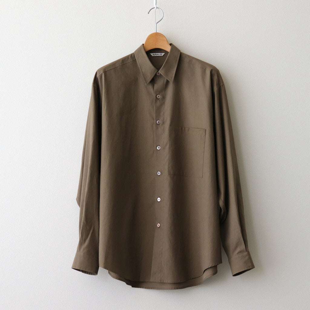 WASHED FINX TWILL BIG SHIRT #BROWN [A24AS02TN]