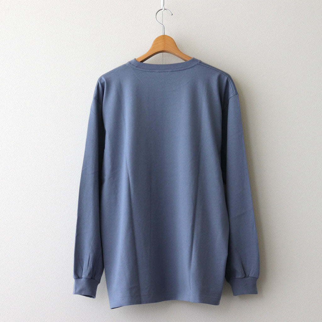 LUSTER PLAITING L/S TEE #DUSTY BLUE [A00P01GT]