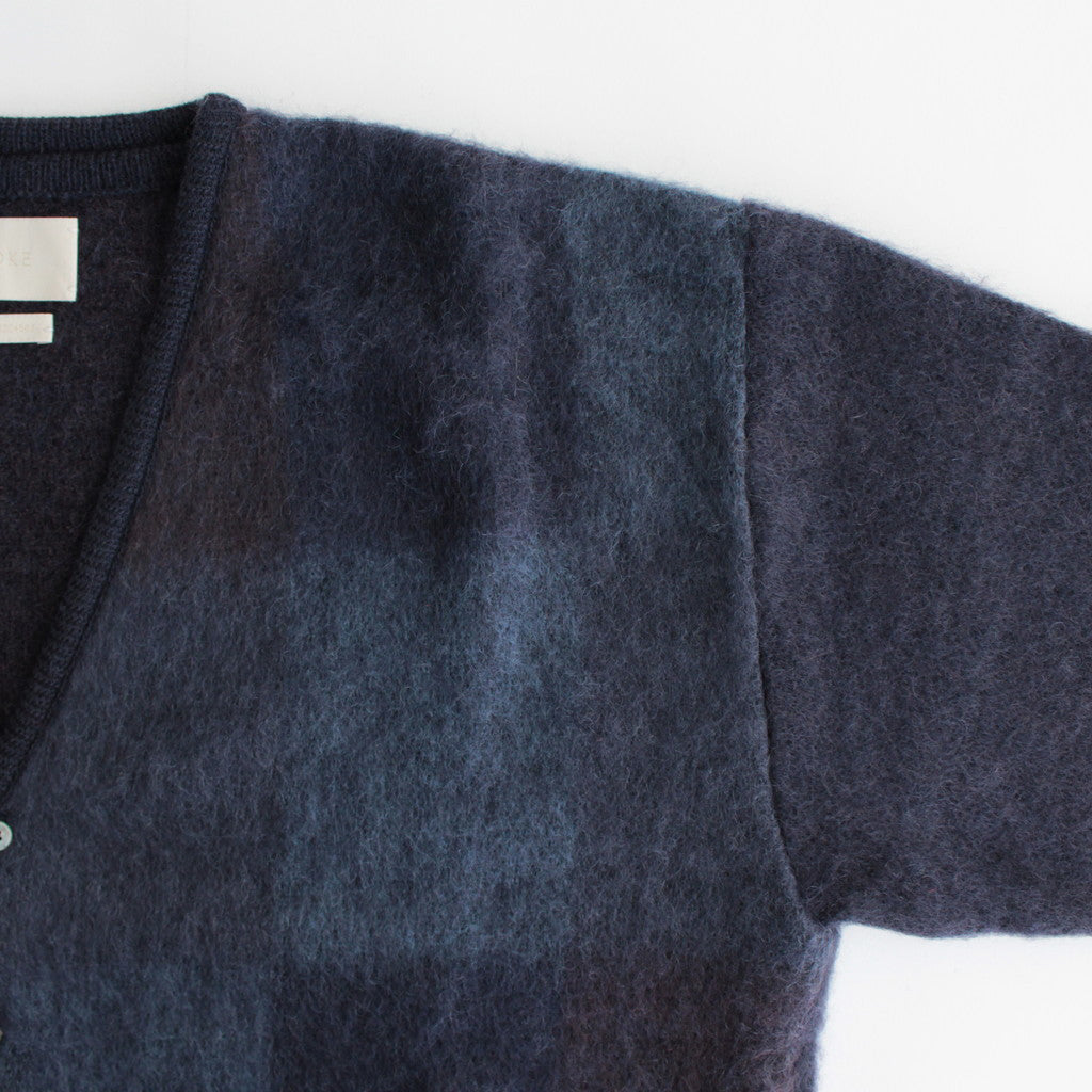 SQUARE PANNEL MOHAIR CARDIGAN #DARK NAVY [YK23FW0590S]