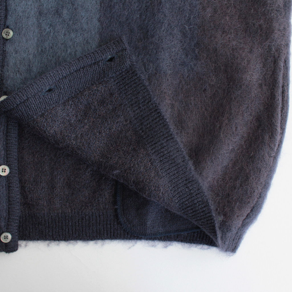 SQUARE PANNEL MOHAIR CARDIGAN #DARK NAVY [YK23FW0590S]