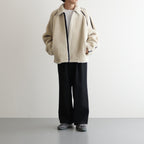 WOOL FUR FLIGHT JACKET #BEIGE [ST.629]