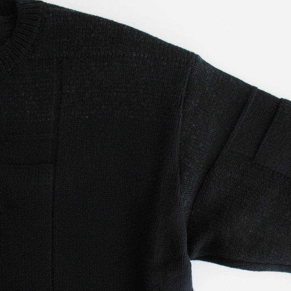 UNEVEN CREWNECK SWEATER #BLACK [YK23FW0596S]