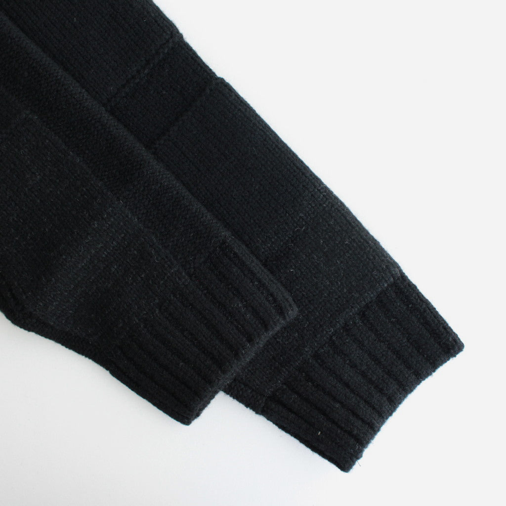 UNEVEN CREWNECK SWEATER #BLACK [YK23FW0596S]
