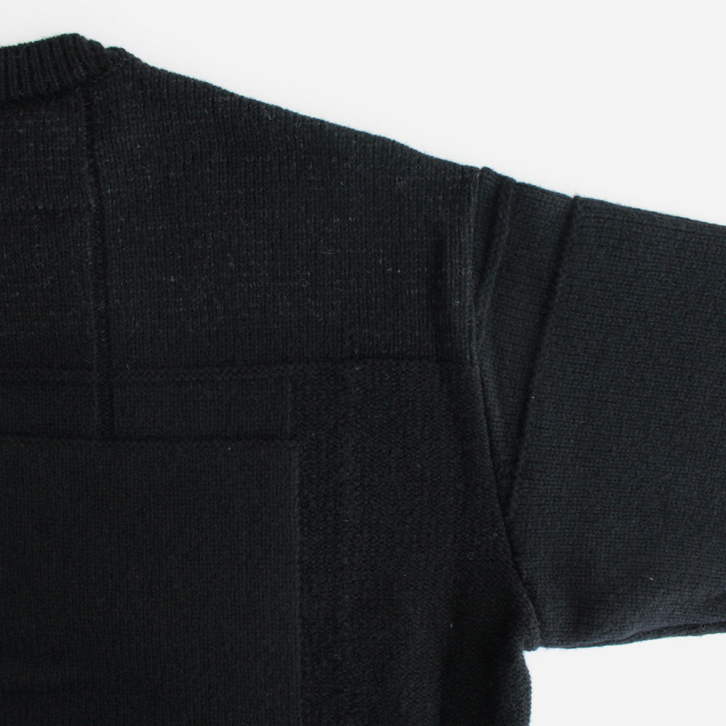 UNEVEN CREWNECK SWEATER #BLACK [YK23FW0596S]