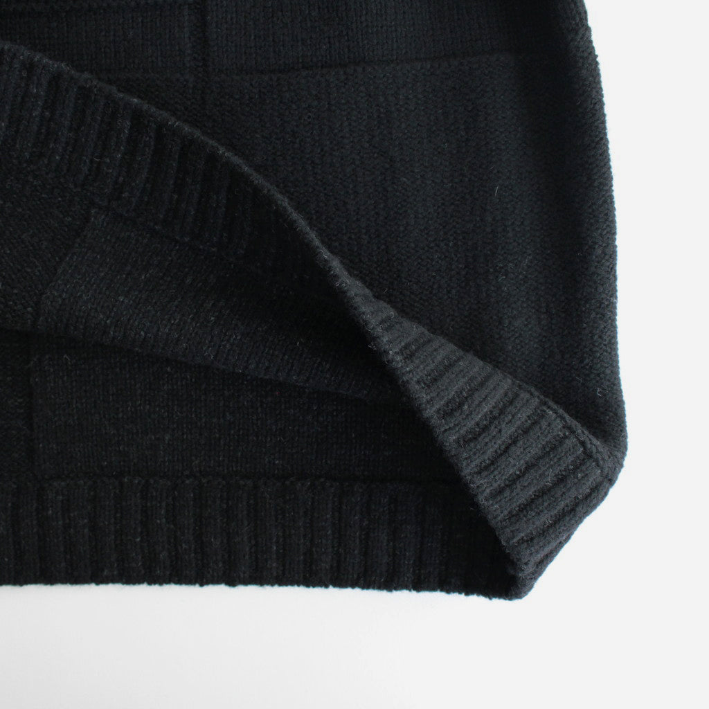 UNEVEN CREWNECK SWEATER #BLACK [YK23FW0596S]