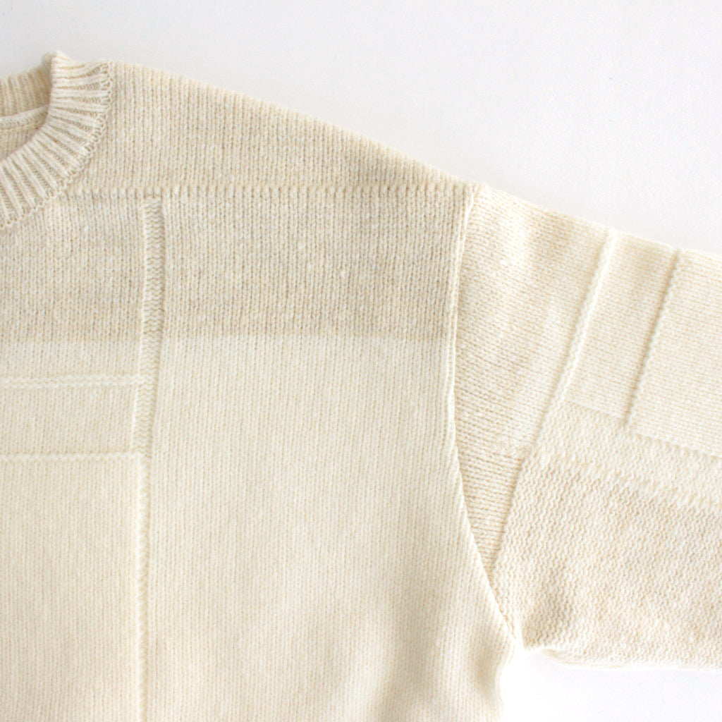 UNEVEN CREWNECK SWEATER #ECRU [YK23FW0596S]