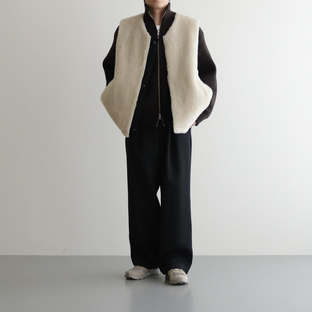 WOOL FUR REVERSIBLE VEST #BEIGE [ST.630]