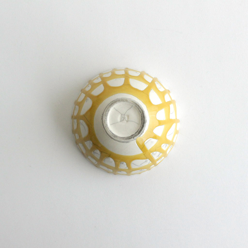 ボウル 小 貫入 #イエロー流し