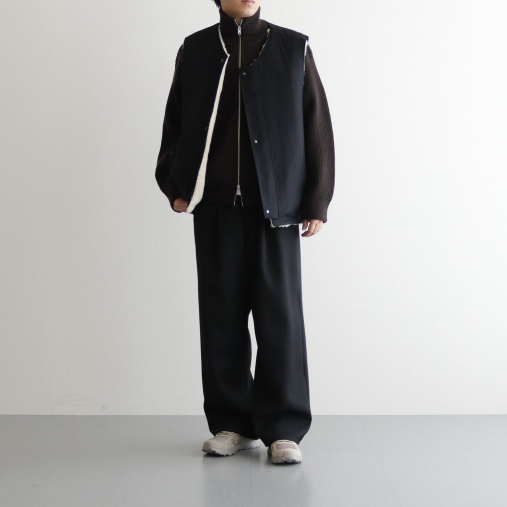 WOOL FUR REVERSIBLE VEST #BEIGE [ST.630]