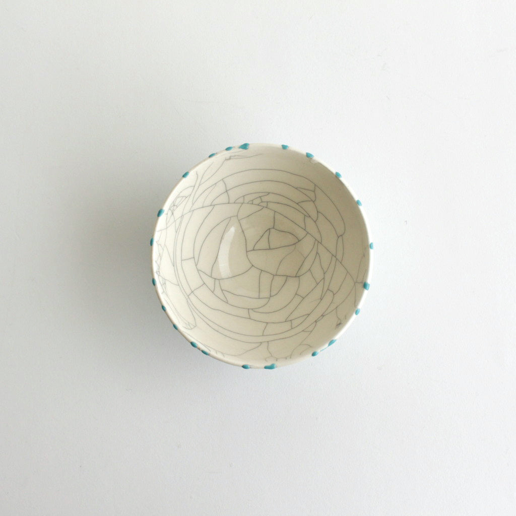 ボウル 小 貫入 #ターコイズ流し