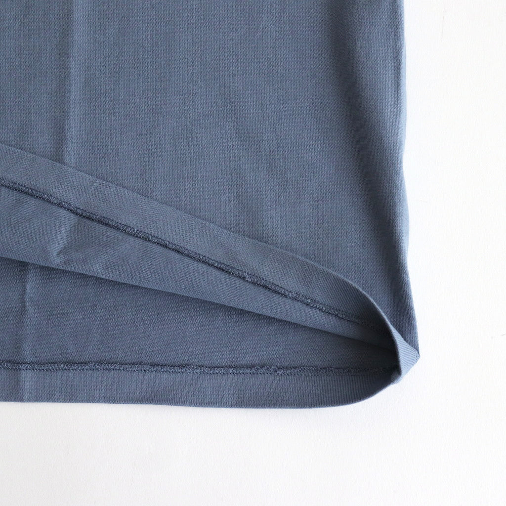 LUSTER PLAITING L/S TEE #DUSTY BLUE [A00P01GT]