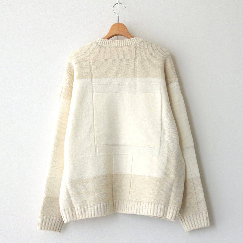 UNEVEN CREWNECK SWEATER #ECRU [YK23FW0596S]