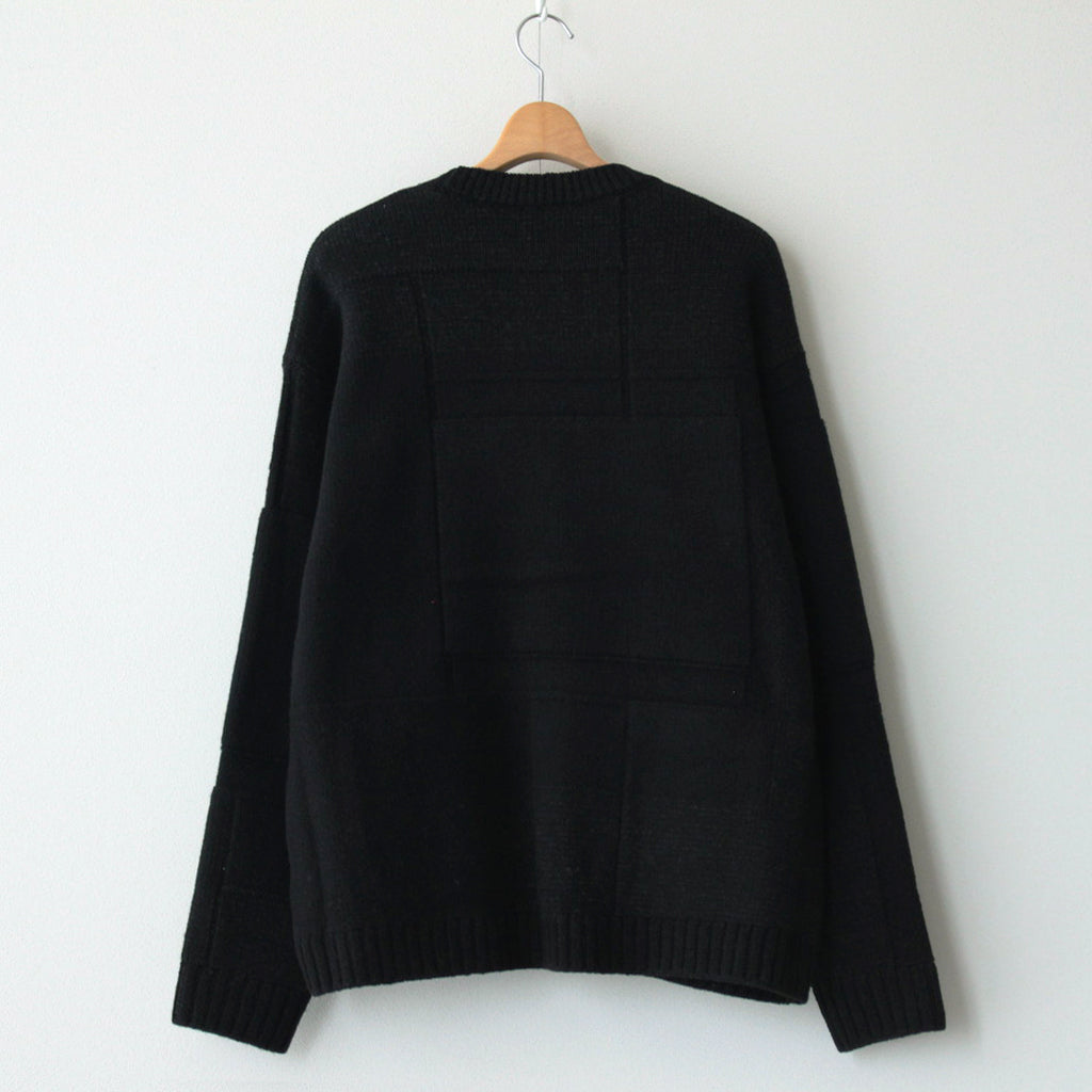 UNEVEN CREWNECK SWEATER #BLACK [YK23FW0596S]