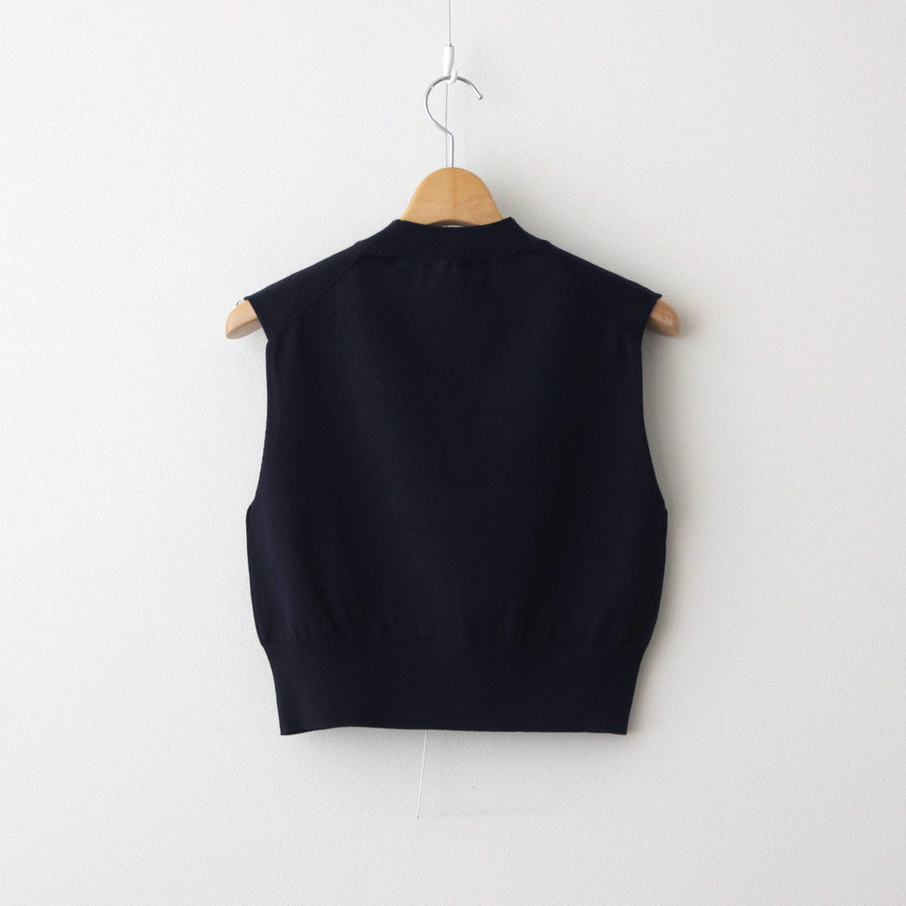 SUPER HIGH GAUGE COTTON KNIT SLEEVELESS #DARK NAVY [A24ST06PD]