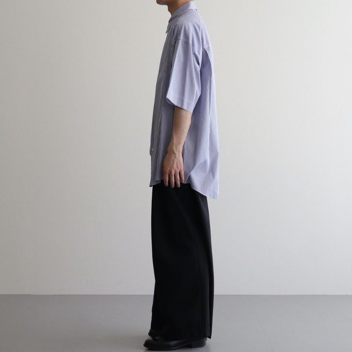 Broad S/S Oversized Regular Collar Shirt #BLUE STRIPE [GM241-50003STB]