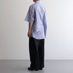 Broad S/S Oversized Regular Collar Shirt #BLUE STRIPE [GM241-50003STB]