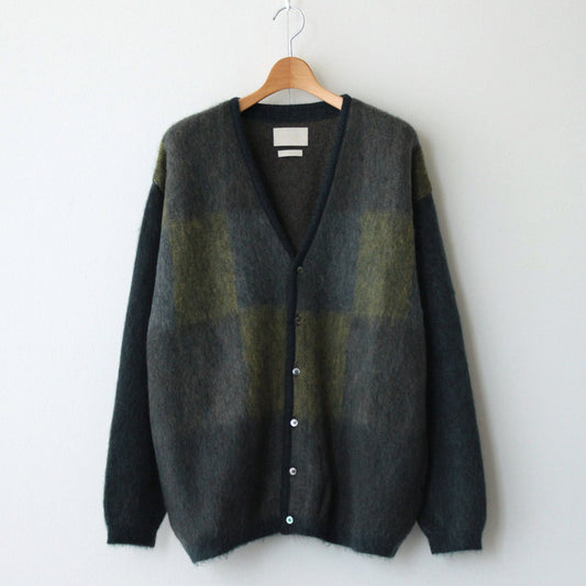 SQUARE PANNEL MOHAIR CARDIGAN #GREEN [YK23FW0590S]
