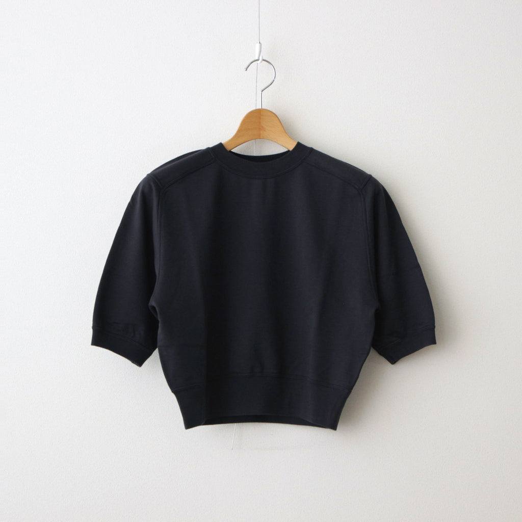ELASTIC HIGH GAUGE SWEAT HALF SLEEVE P/O #INK BLACK [A24SP03NU]