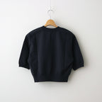 ELASTIC HIGH GAUGE SWEAT HALF SLEEVE P/O #INK BLACK [A24SP03NU]