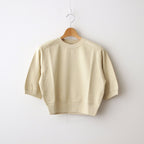 ELASTIC HIGH GAUGE SWEAT HALF SLEEVE P/O #LIGHT BEIGE [A24SP03NU]