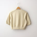 ELASTIC HIGH GAUGE SWEAT HALF SLEEVE P/O #LIGHT BEIGE [A24SP03NU]