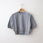 ELASTIC HIGH GAUGE SWEAT HALF SLEEVE P/O #BLUE GRAY [A24SP03NU]