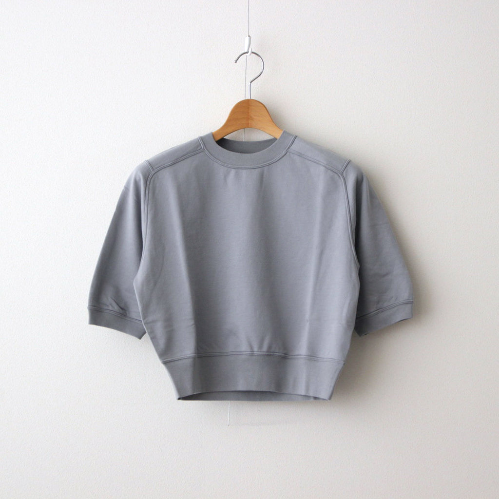 ELASTIC HIGH GAUGE SWEAT HALF SLEEVE P/O #BLUE GRAY [A24SP03NU]
