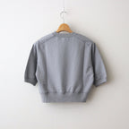 ELASTIC HIGH GAUGE SWEAT HALF SLEEVE P/O #BLUE GRAY [A24SP03NU]