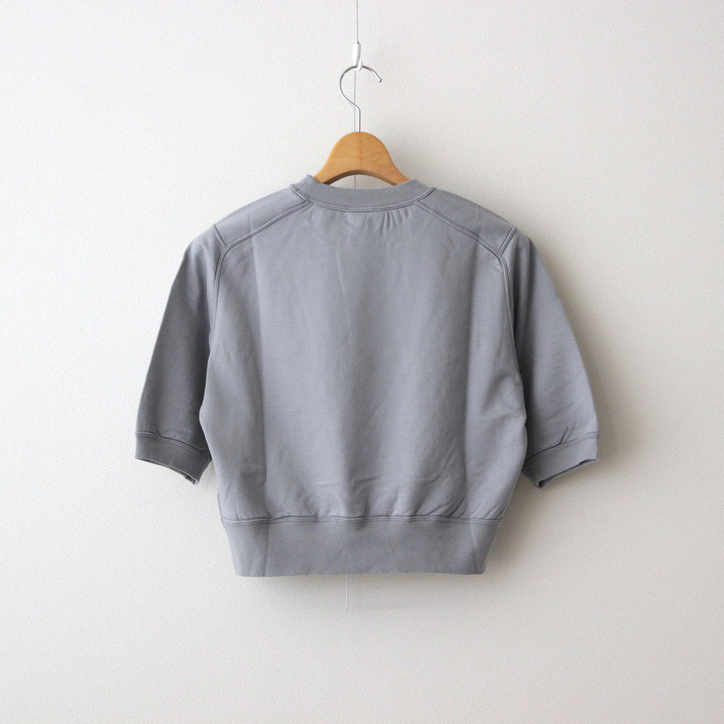ELASTIC HIGH GAUGE SWEAT HALF SLEEVE P/O #BLUE GRAY [A24SP03NU]
