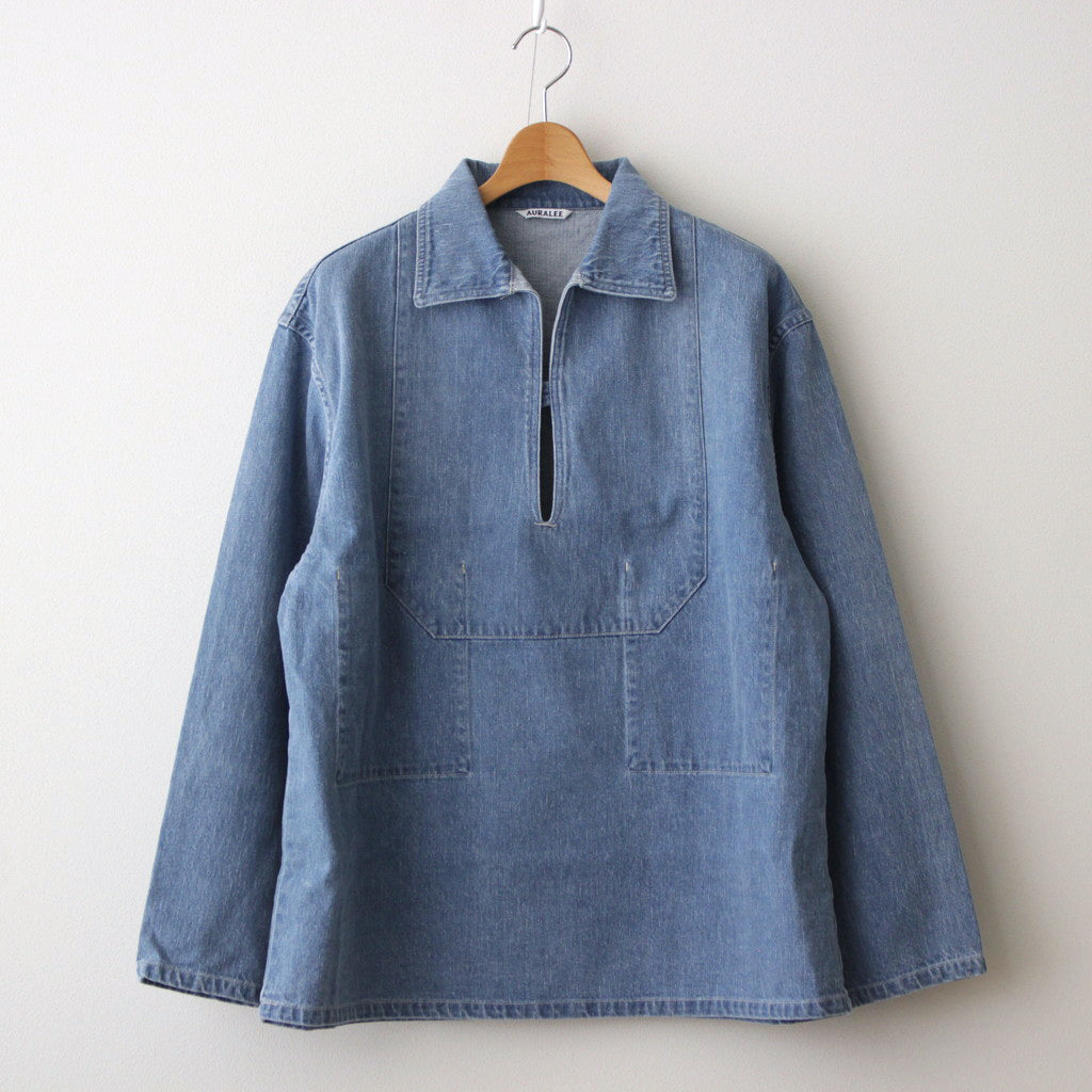 SELVEDGE FADED LIGHT DENIM P/O SHIRT #LIGHT INDIGO [A24SS02DE]