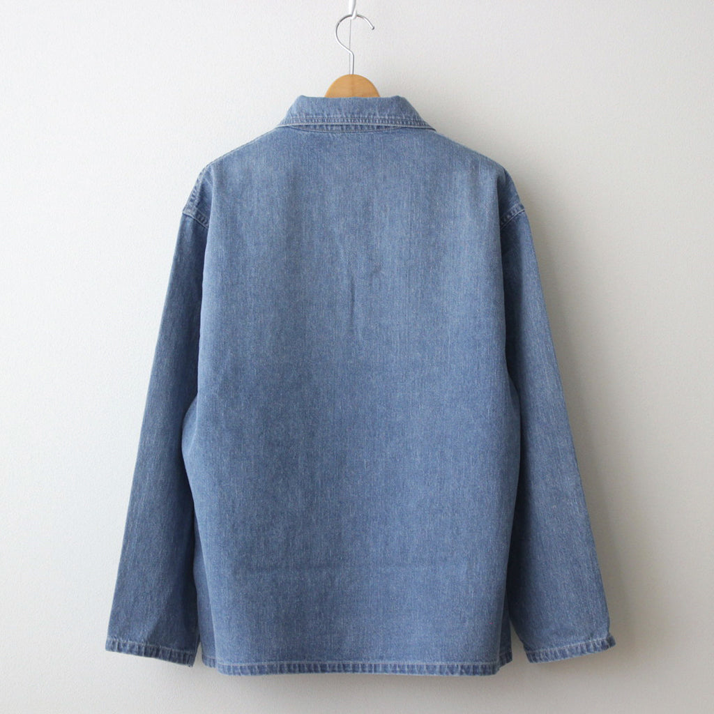 SELVEDGE FADED LIGHT DENIM P/O SHIRT #LIGHT INDIGO [A24SS02DE]