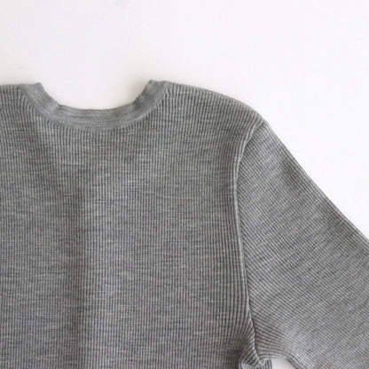 SUPER FINE WOOL HIGH GAUGE RIB KNIT SHORT CARDIGAN #TOP GRAY [A24AC01HW]