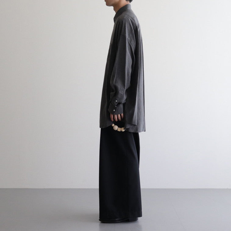 Linen Cupro L/S Oversized B.D Shirt #GRAY [GM241-50238]