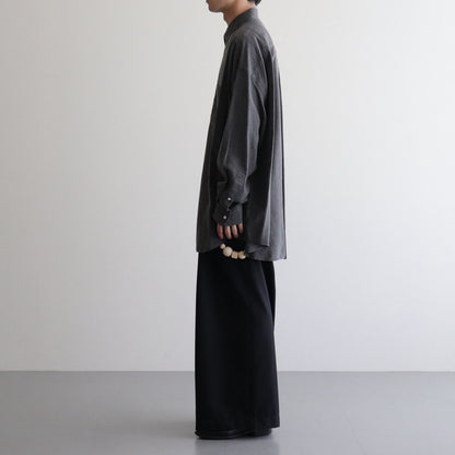 Linen Cupro L/S Oversized BD Shirt #GRAY [GM241-50238]