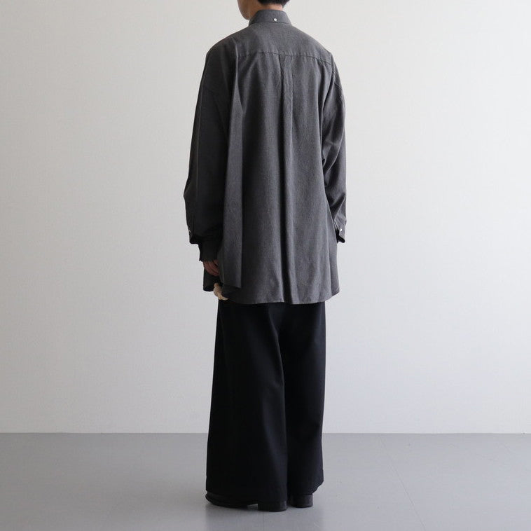 Linen Cupro L/S Oversized B.D Shirt #GRAY [GM241-50238]