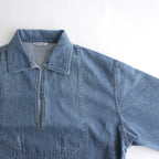 SELVEDGE FADED LIGHT DENIM P/O SHIRT #LIGHT INDIGO [A24SS02DE]