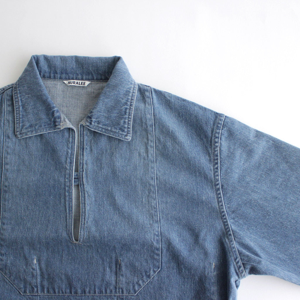 SELVEDGE FADED LIGHT DENIM P/O SHIRT #LIGHT INDIGO [A24SS02DE]