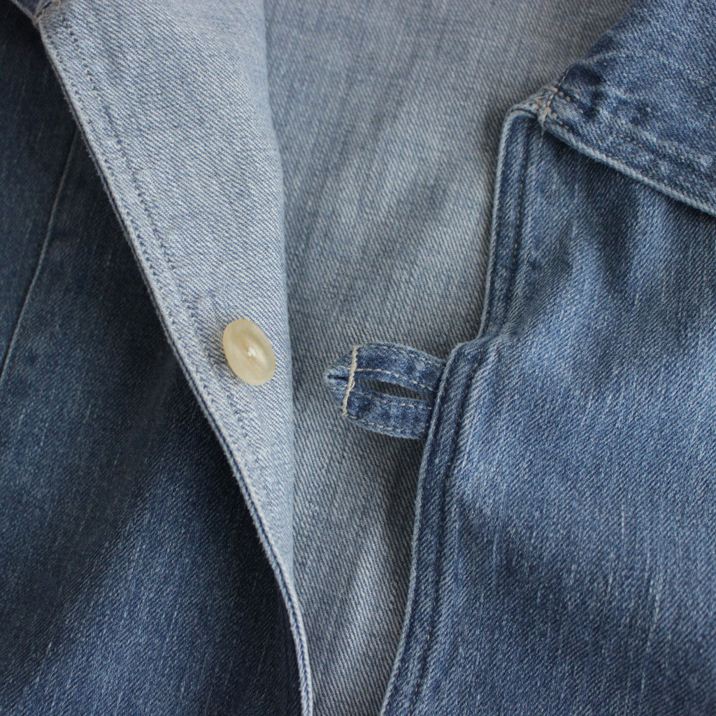 SELVEDGE FADED LIGHT DENIM P/O SHIRT #LIGHT INDIGO [A24SS02DE]