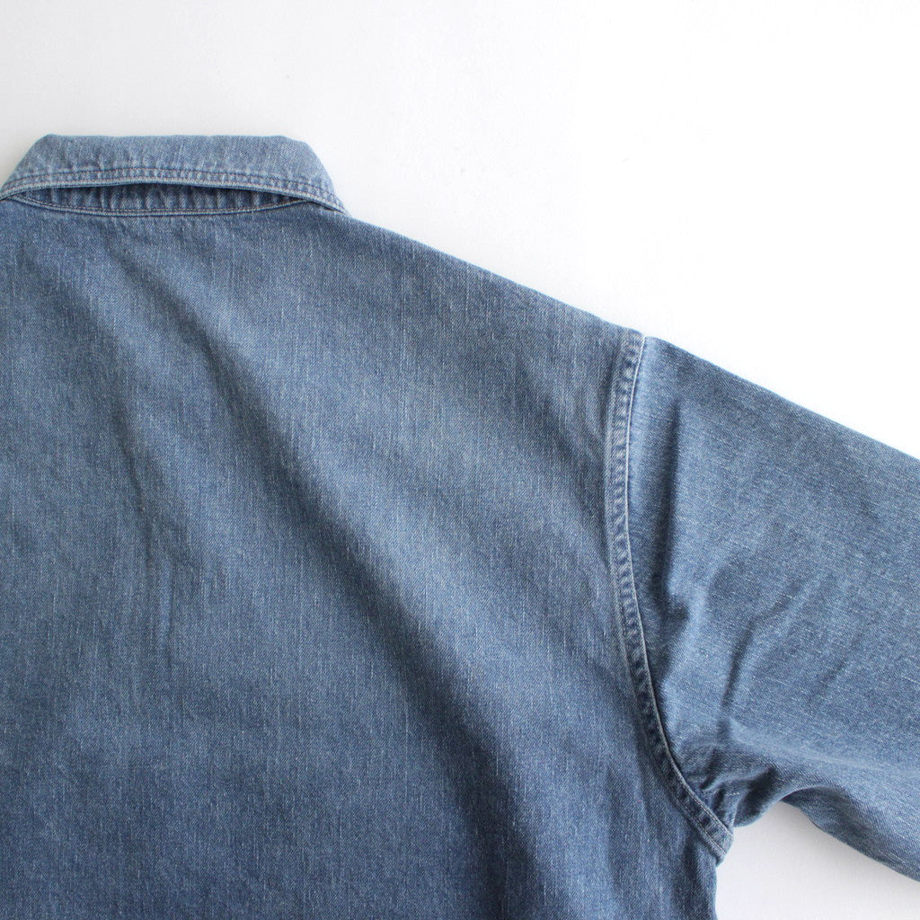 SELVEDGE FADED LIGHT DENIM P/O SHIRT #LIGHT INDIGO [A24SS02DE]