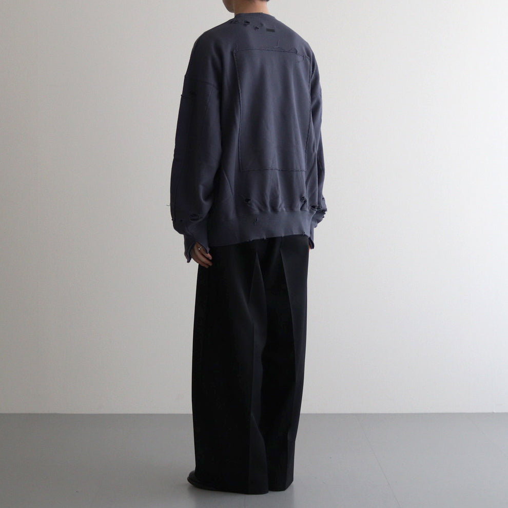 SIDE SLIT WIDE TROUSERS #BLACK [ST.960]