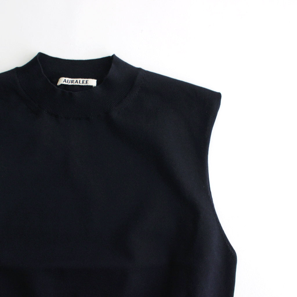 SUPER HIGH GAUGE COTTON KNIT SLEEVELESS #DARK NAVY [A24ST06PD]