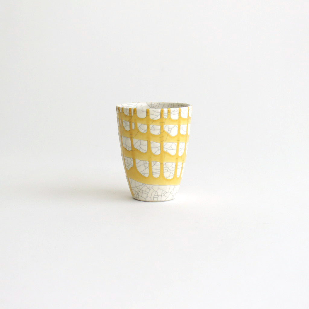 フリーカップ 貫入 #イエロー流し