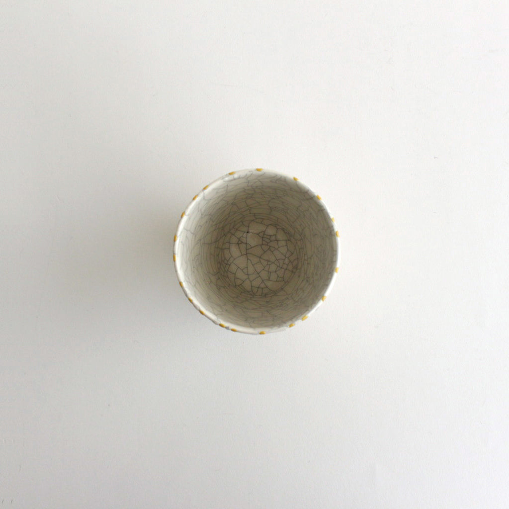 フリーカップ 貫入 #イエロー流し