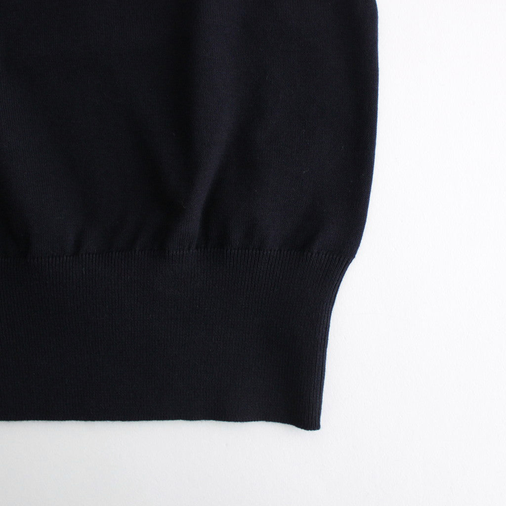 SUPER HIGH GAUGE COTTON KNIT SLEEVELESS #DARK NAVY [A24ST06PD]