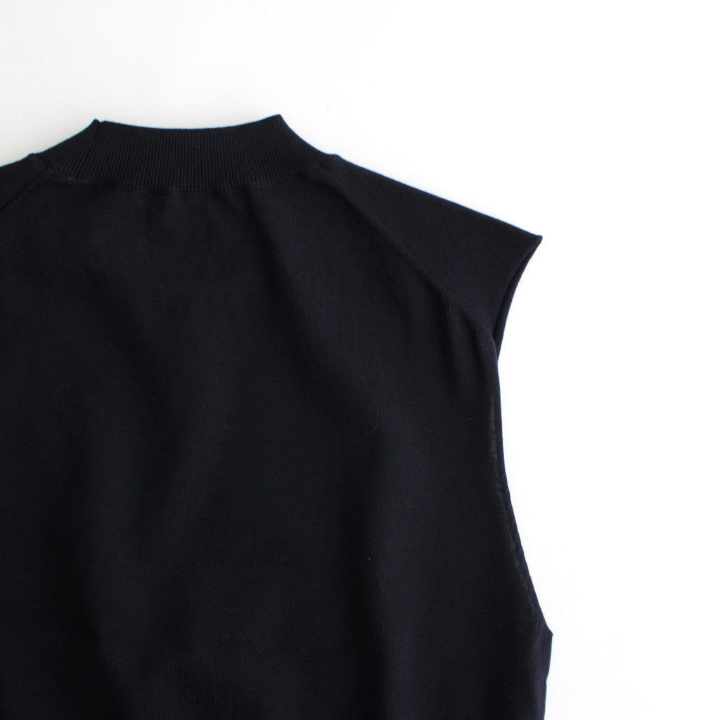 SUPER HIGH GAUGE COTTON KNIT SLEEVELESS #DARK NAVY [A24ST06PD]