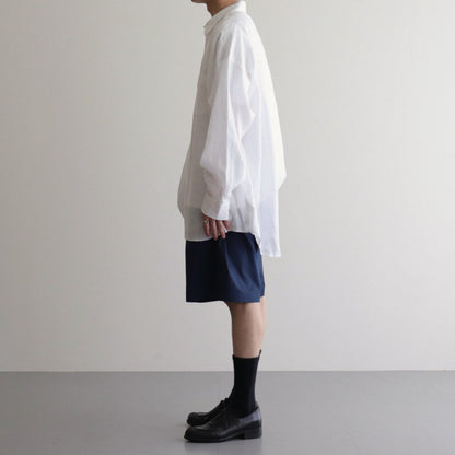 Linen L/S Oversized Regular Collar Shirt #WHITE [GM241-50273B]