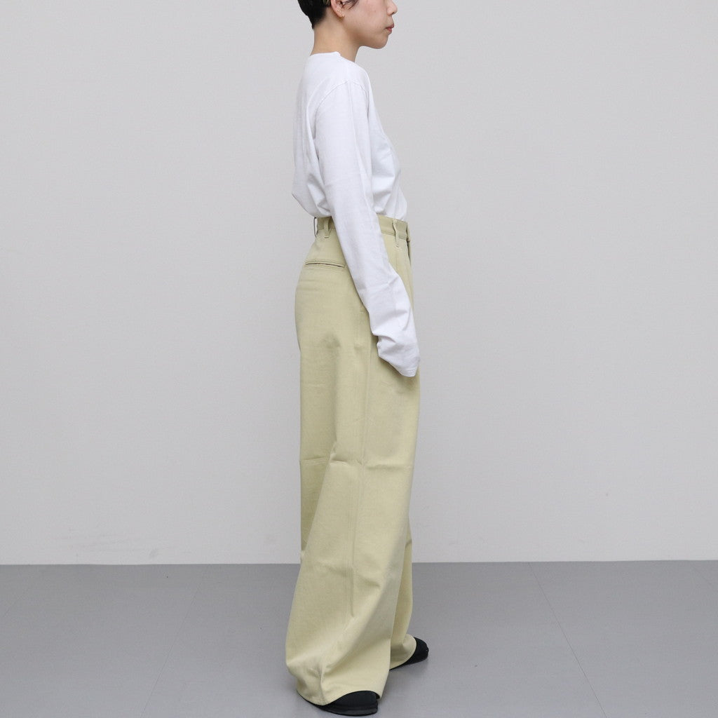 WASHED HEAVY CHINO WIDE PANTS #KHAKI YELLOW [A23AP03ZC] – ciacura