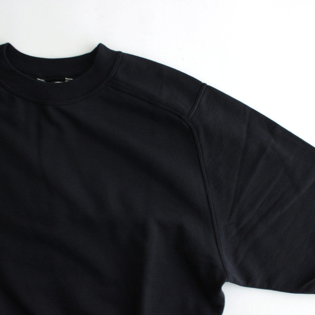 ELASTIC HIGH GAUGE SWEAT HALF SLEEVE P/O #INK BLACK [A24SP03NU]