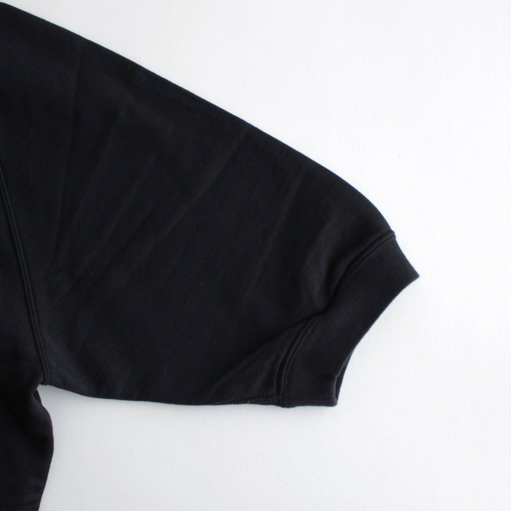 ELASTIC HIGH GAUGE SWEAT HALF SLEEVE P/O #INK BLACK [A24SP03NU]